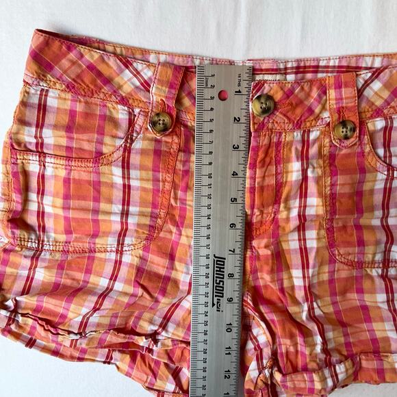 Faded Glory Women’s Checked Shorts size 8, Orange & Pink - Picture 6 of 9